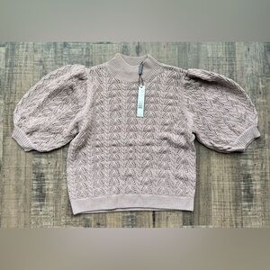 Elie Tahari Textured Knit Sweater - Light Pink